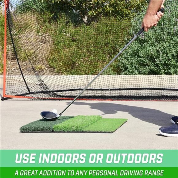 GoSports Tri-Turf XL Golf Practice Hitting Mat - Huge 24 Inch x 24 Inch for - Picture 6 of 7